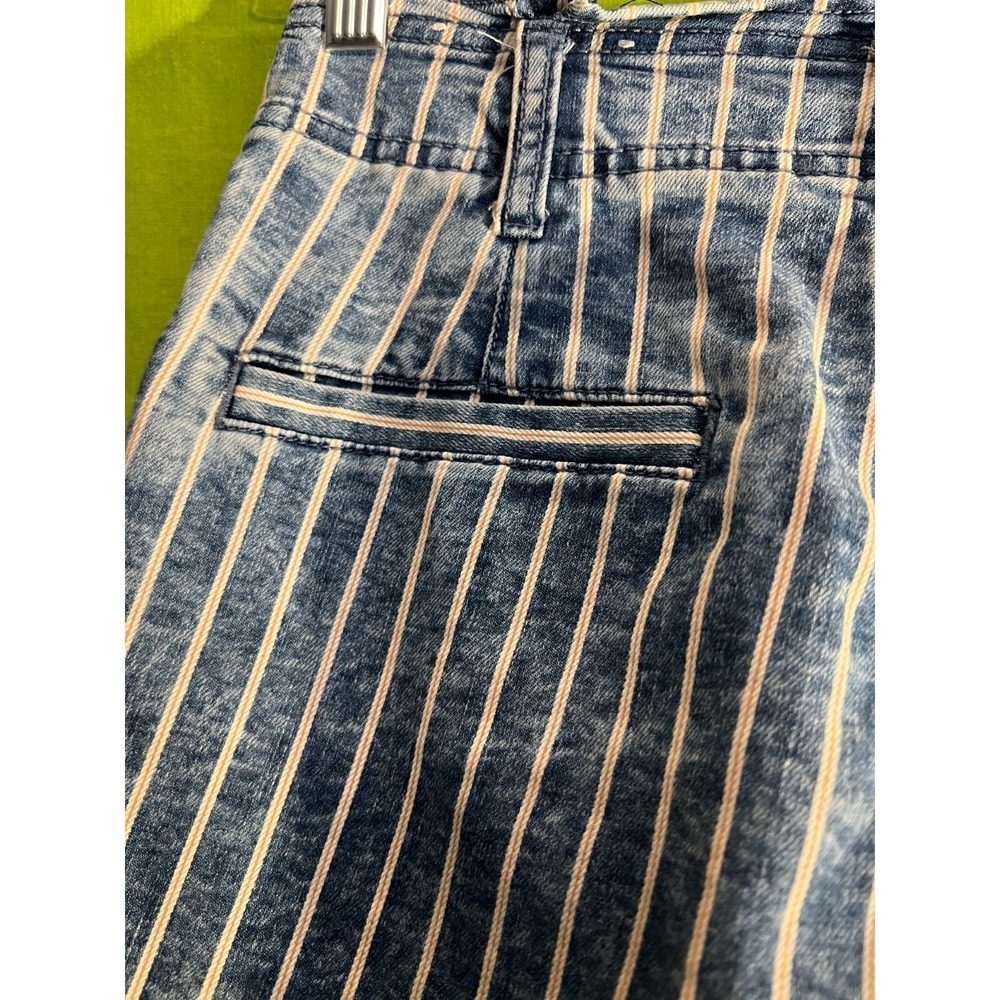 American Eagle Shorts Women's Size 00 Hi-Rise Blue White Peach/Tan Stripe Shorts - Picture 7 of 12